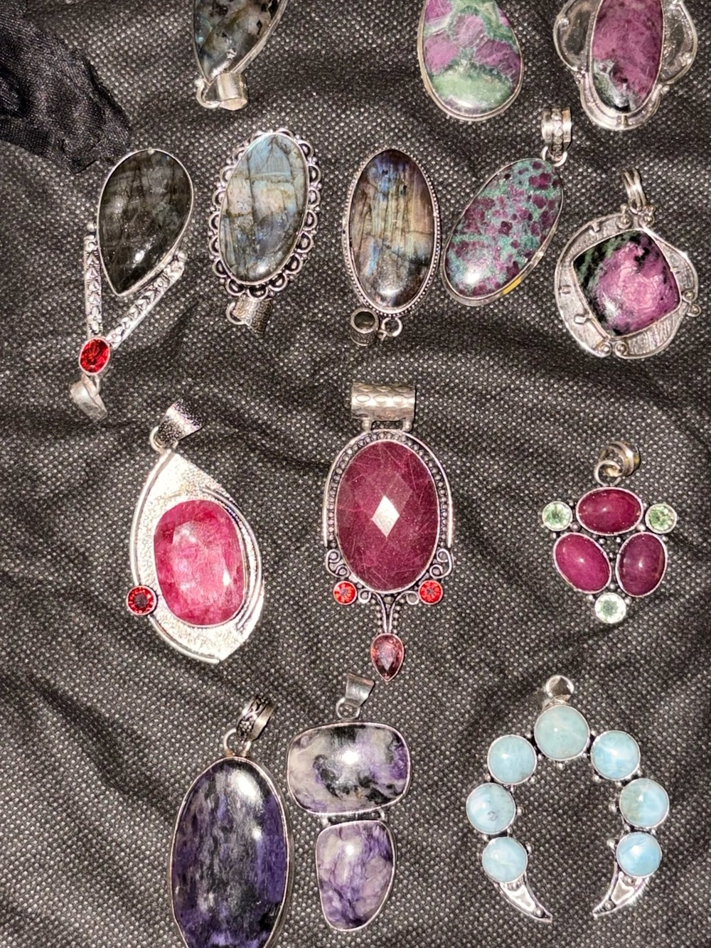 S925 Natural stone/ crystal pendants